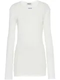 Miu Miu logo-patch ribbed jersey dress - White