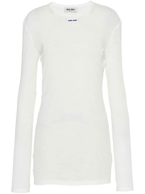 Miu Miu logo-patch ribbed jersey dress