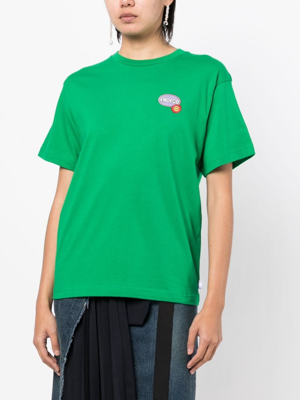 Shop Chocoolate Slogan-print Short-sleeve T-shirt In Green