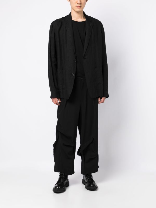 Yohji Yamamoto wide-leg pintuck-detail Pants - Farfetch