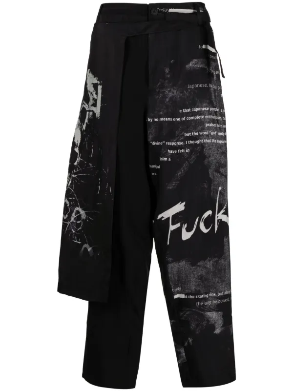 Yohji Yamamoto overlapping-panel straight-leg Trousers - Farfetch