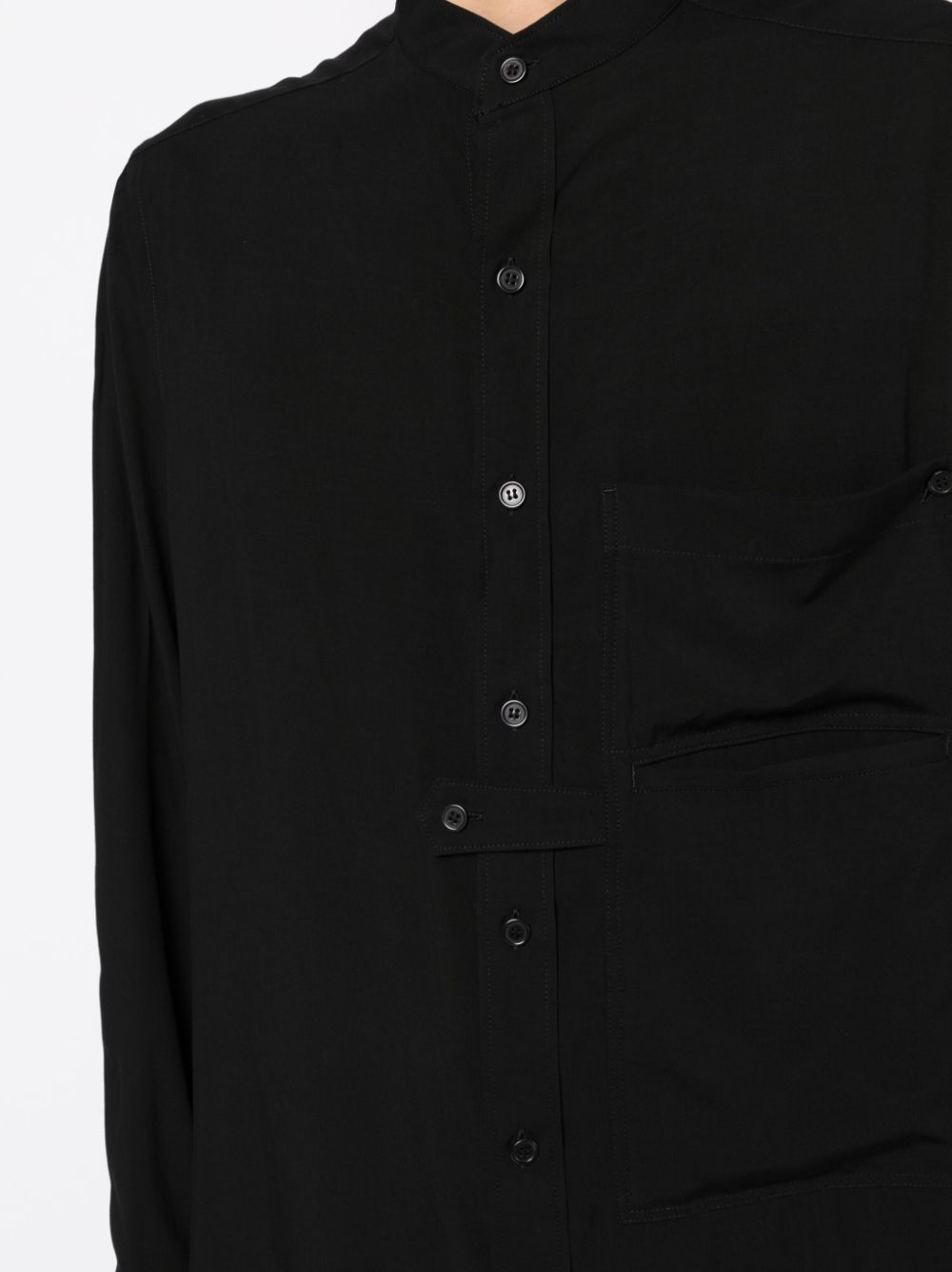 Shop Yohji Yamamoto Oversized Long-sleeve Shirt In Black