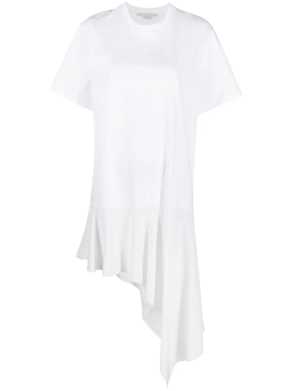 Stella Mccartney Asymmetric Short-sleeved Dress In Weiss