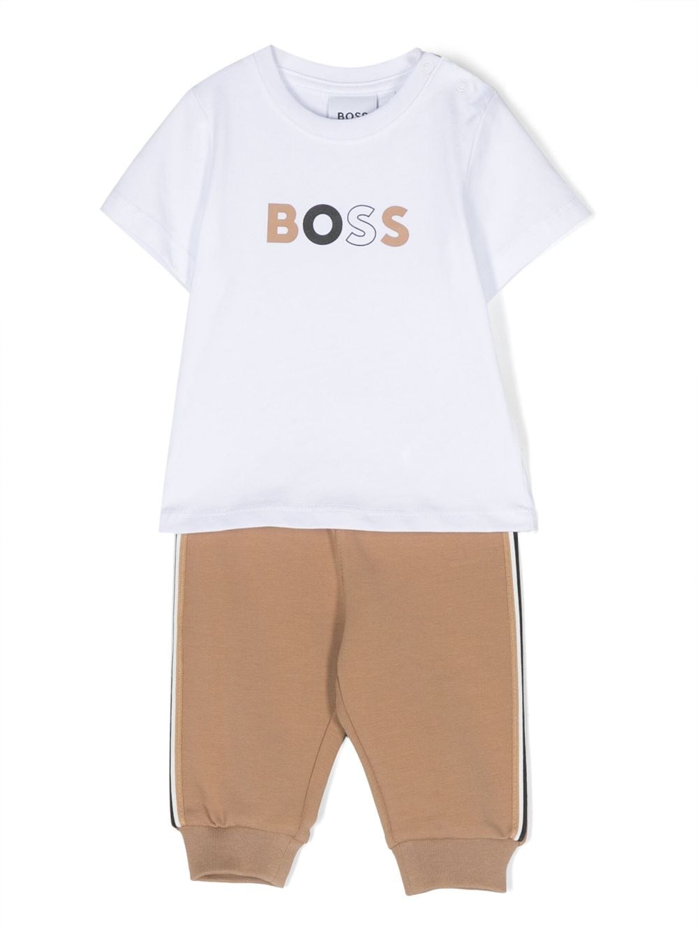 BOSS Kidswear Trainingspak met geborduurd logo - Bruin
