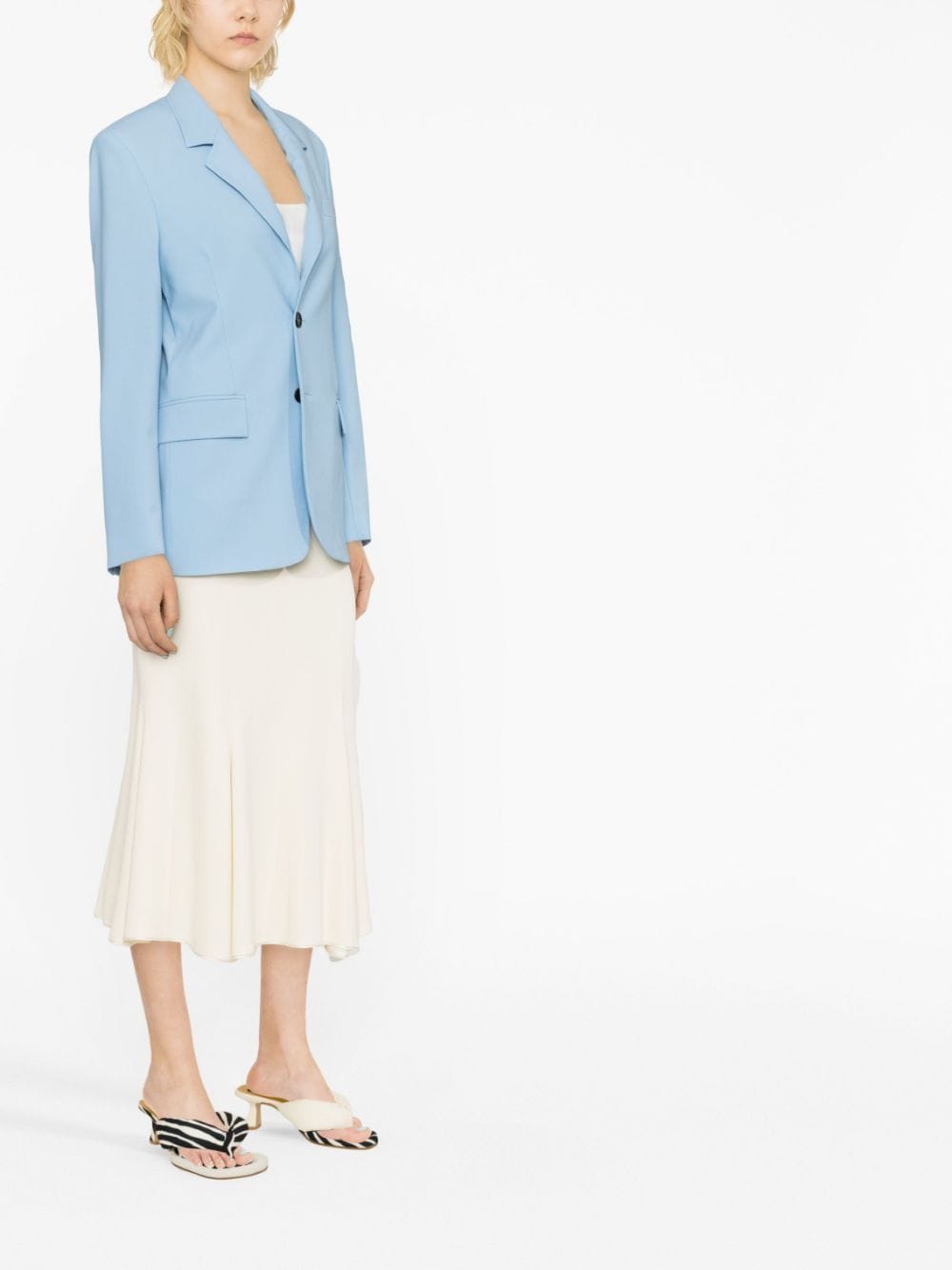 Shop Msgm Single-breasted Blazer In Blau