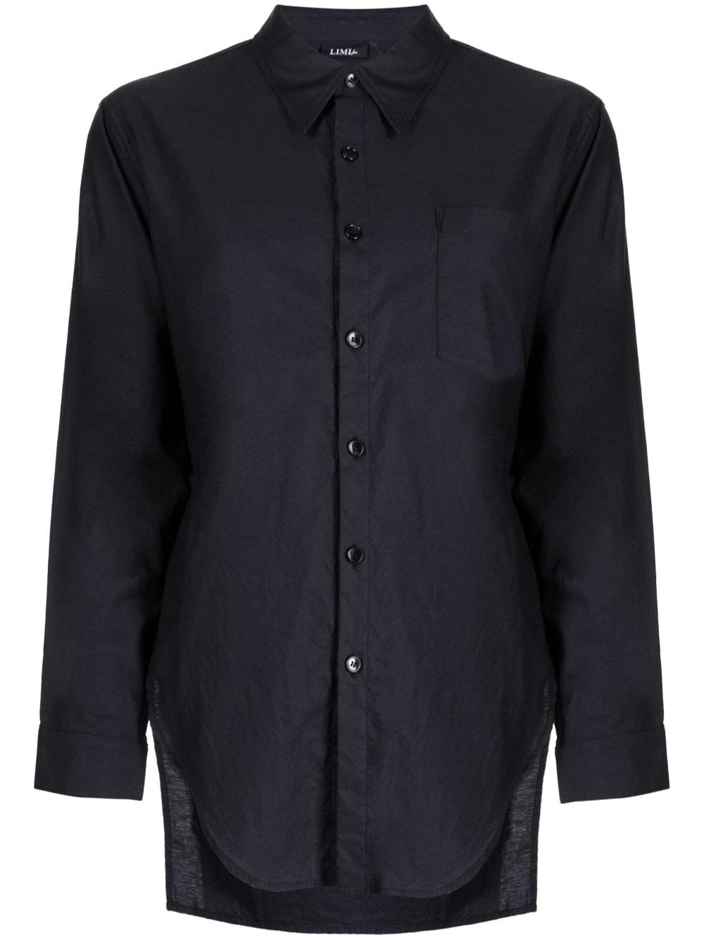 Yohji Yamamoto Long-sleeve Cotton Shirt In Blue