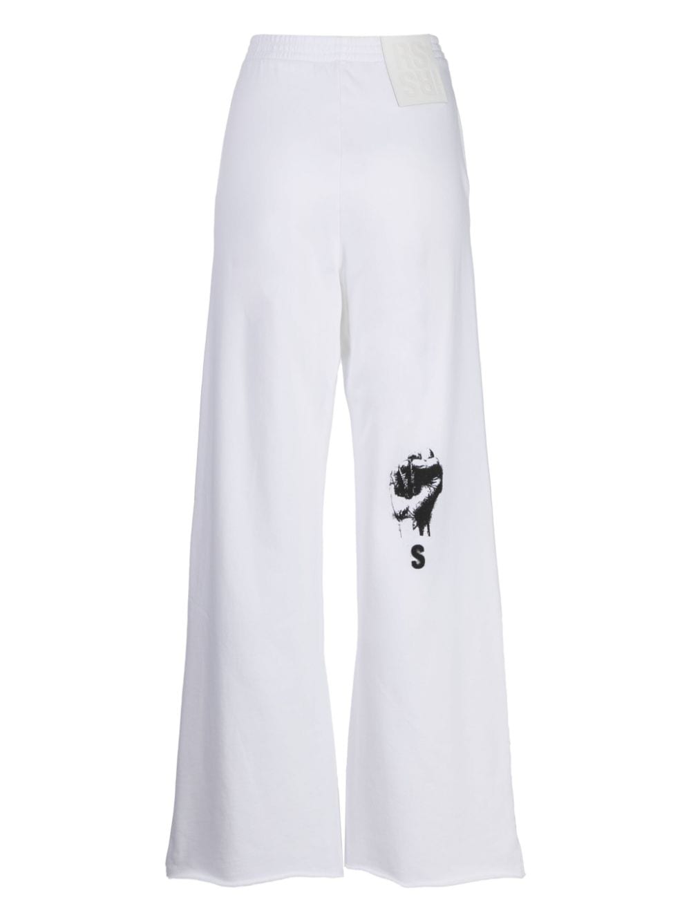 Shop Raf Simons Graphic-print Cotton Track Pants In White