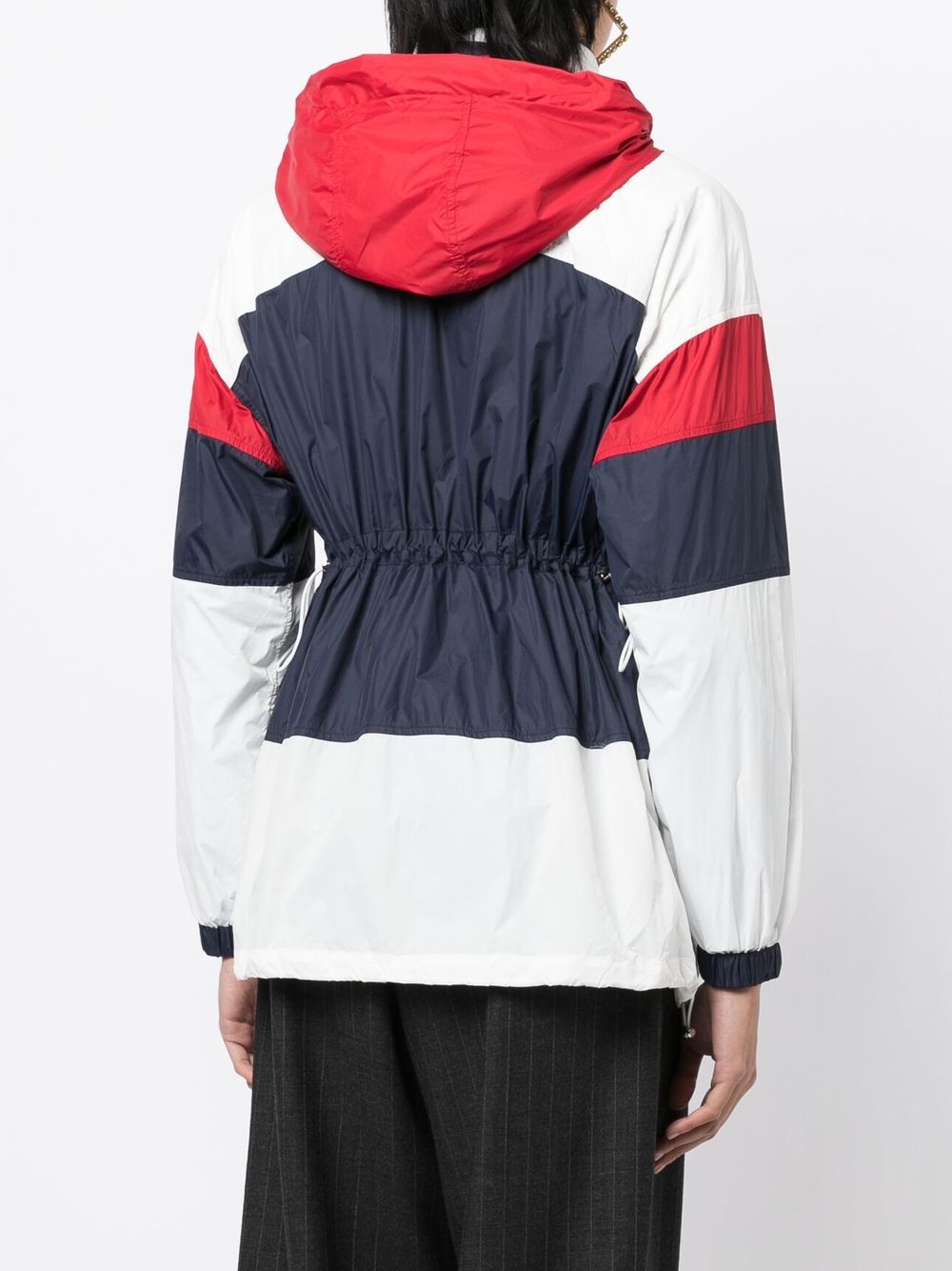 Shop Rokh Colour-blocked Multi-zip Jacket In White