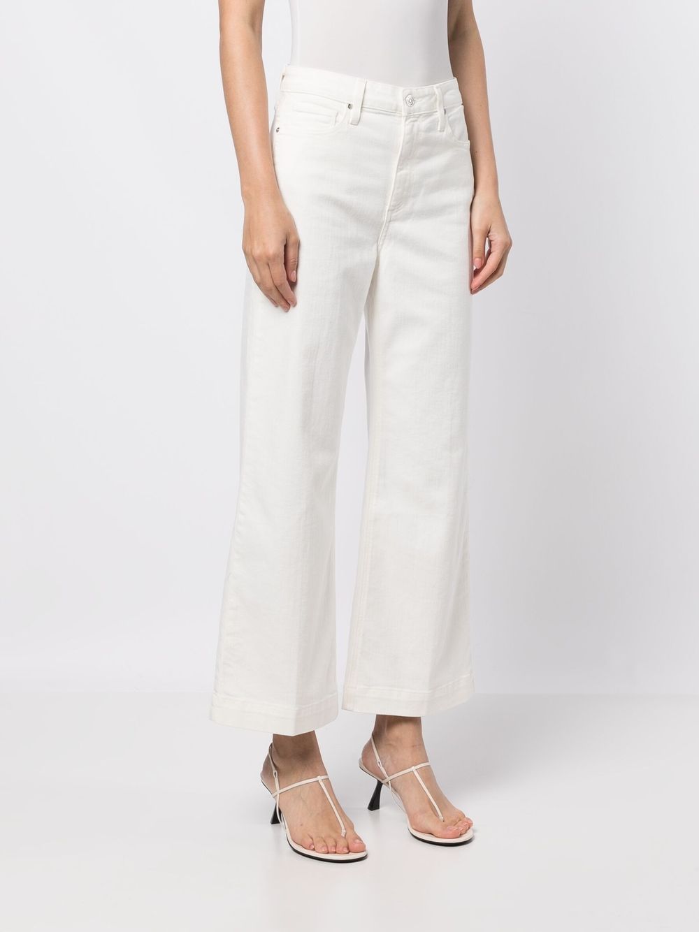 Shop Paige Anessa Wide-leg Jeans In Weiss