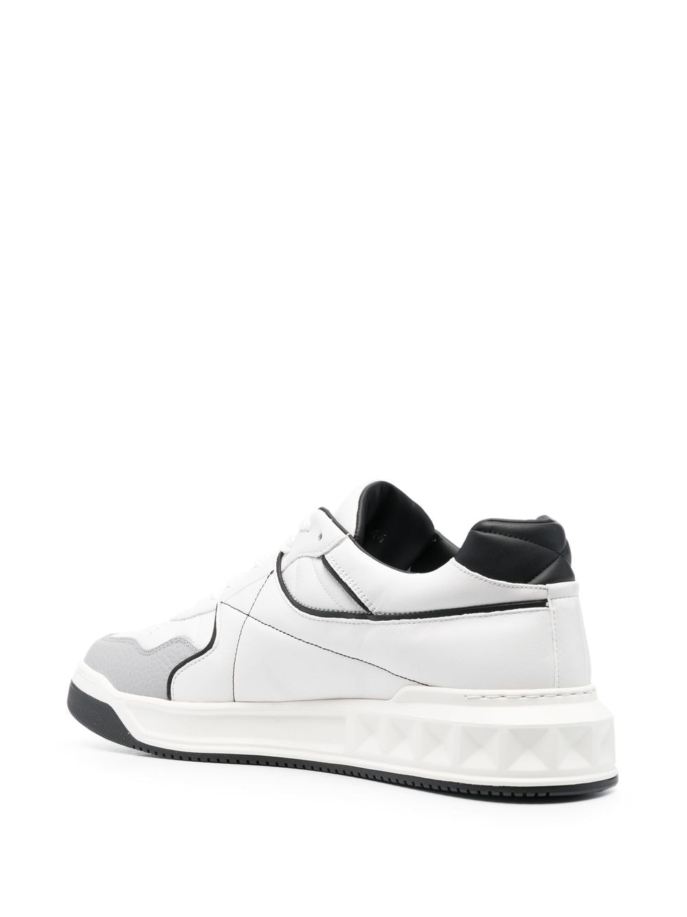 Shop Valentino One Stud Mid-top Sneakers In White