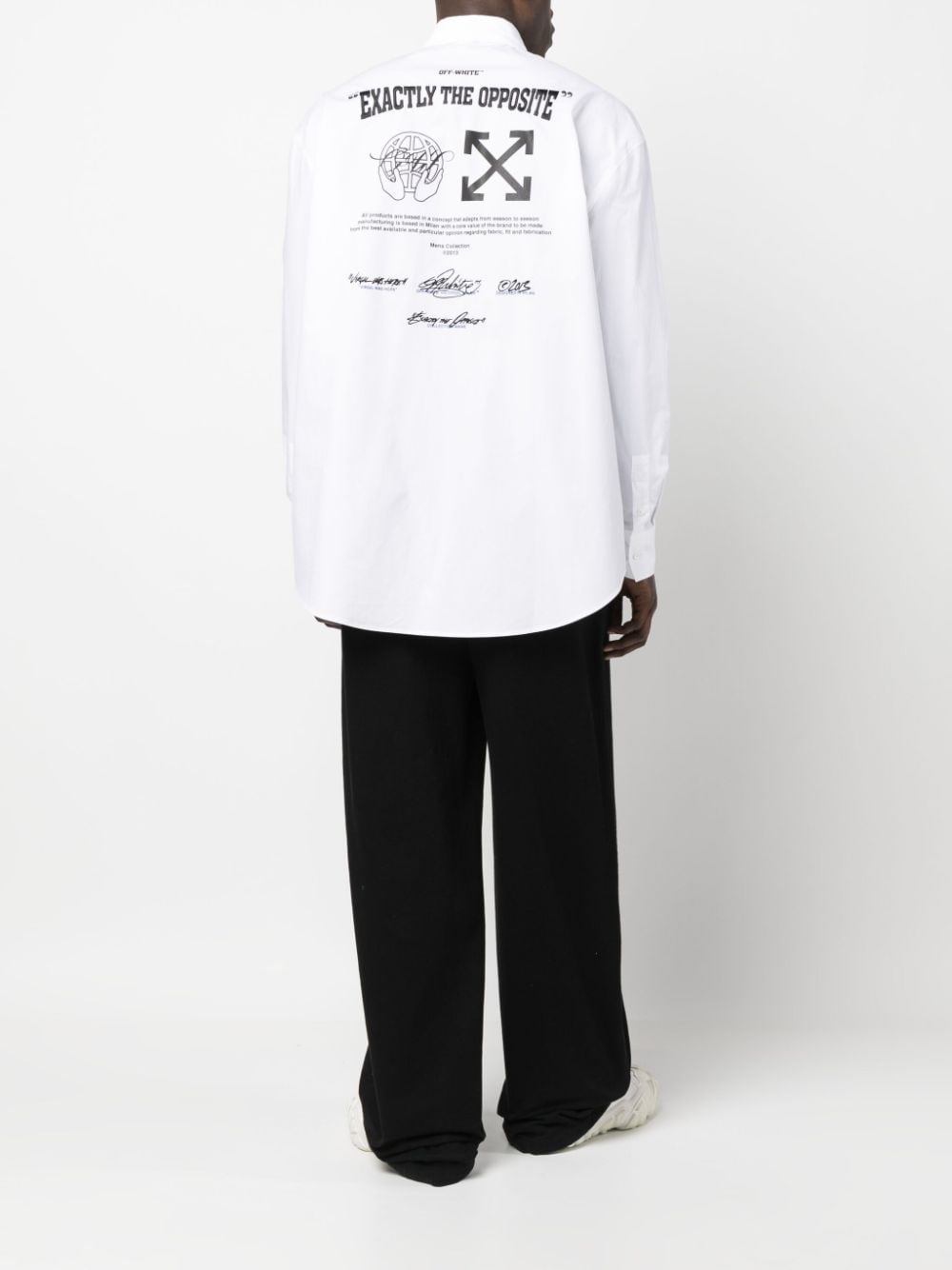 Shop Off-white Exact Opp Cotton Shirt In White