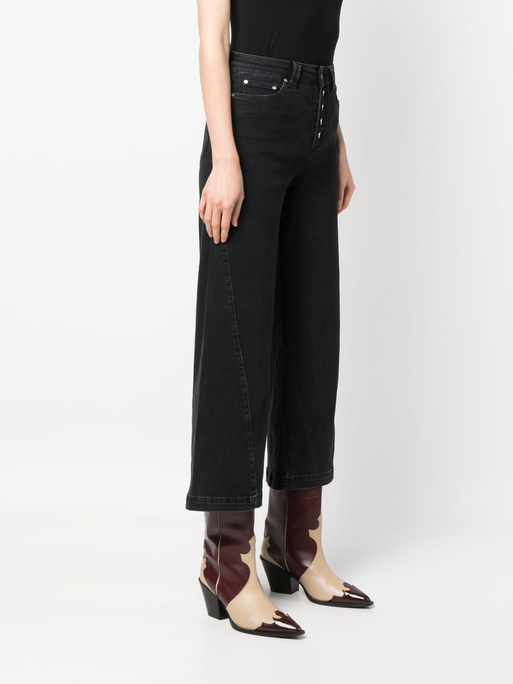 PAIGE BUTTON-DETAIL CROPPED JEANS 