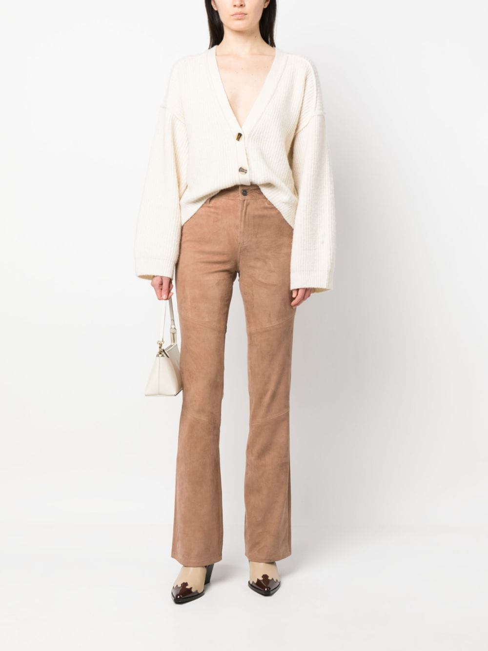 PAIGE Ribfluwelen broek - Beige