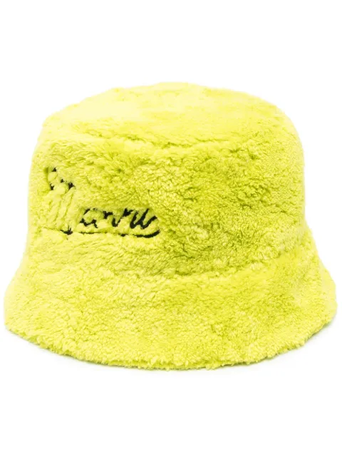 Marni textured embroidered-logo bucket hat