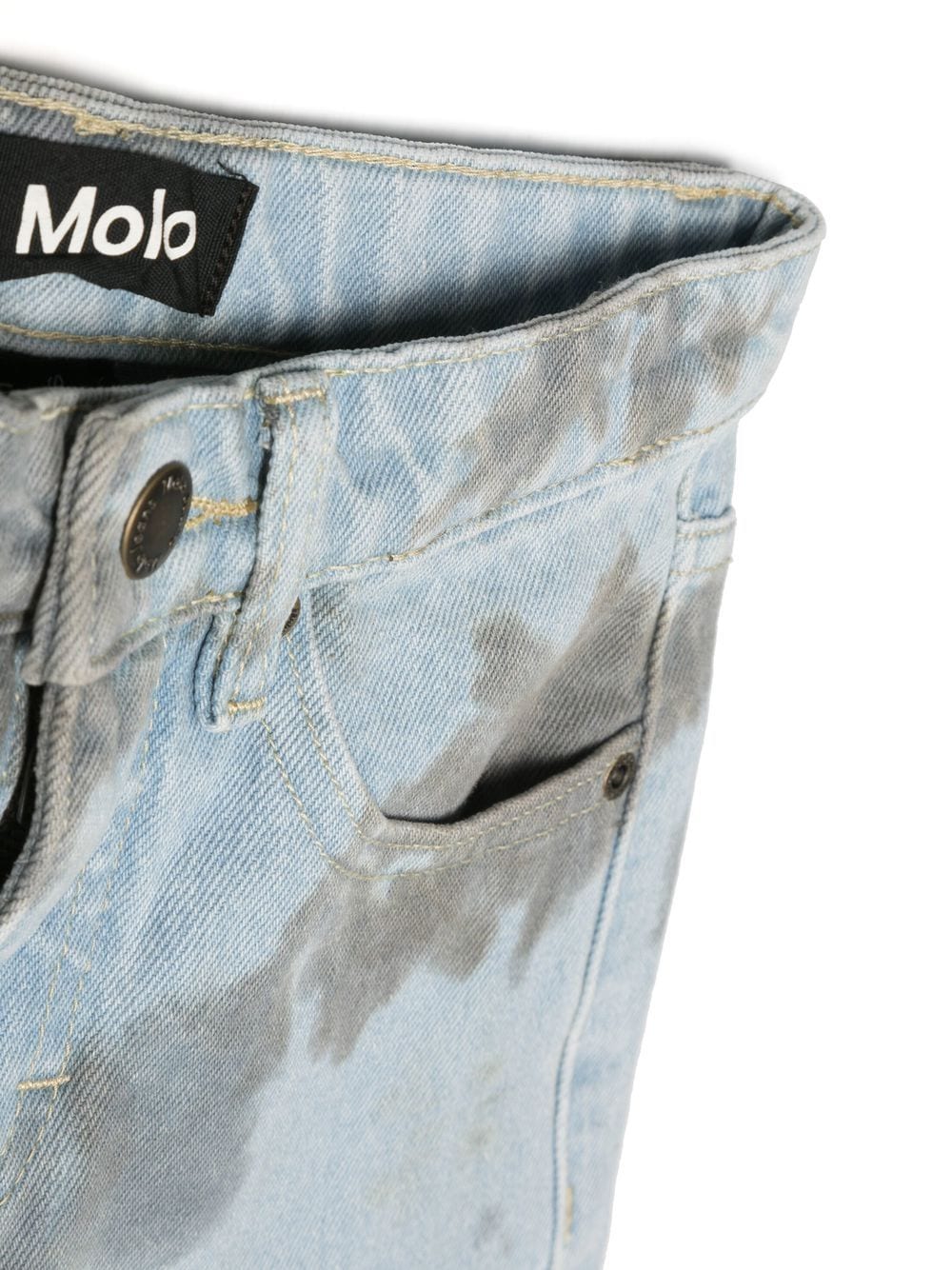 Shop Molo Tie-dye Printed Denim Shorts In Blue