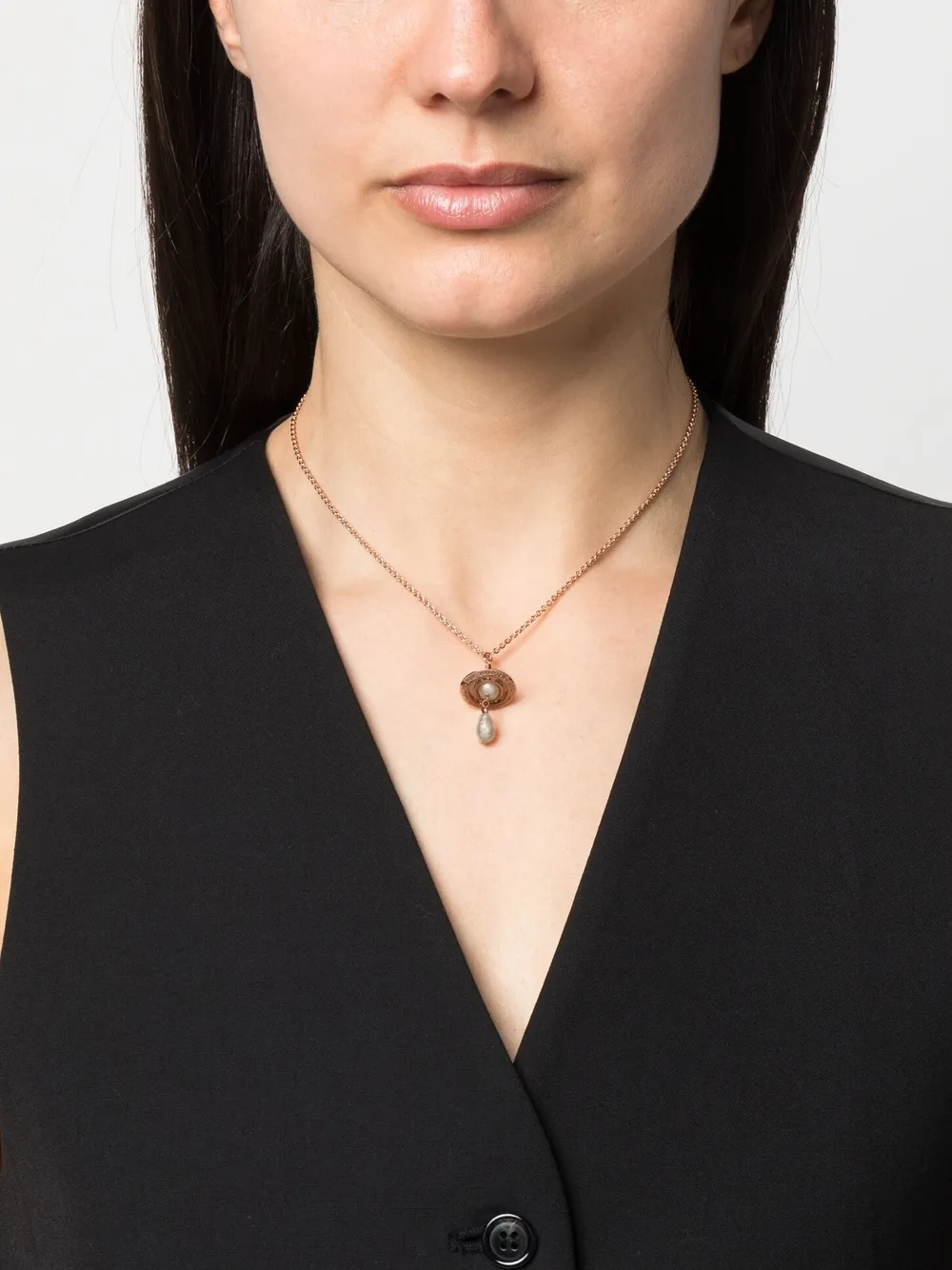 Vivienne Westwood Pearl Drop Orbcharm Necklace Farfetch