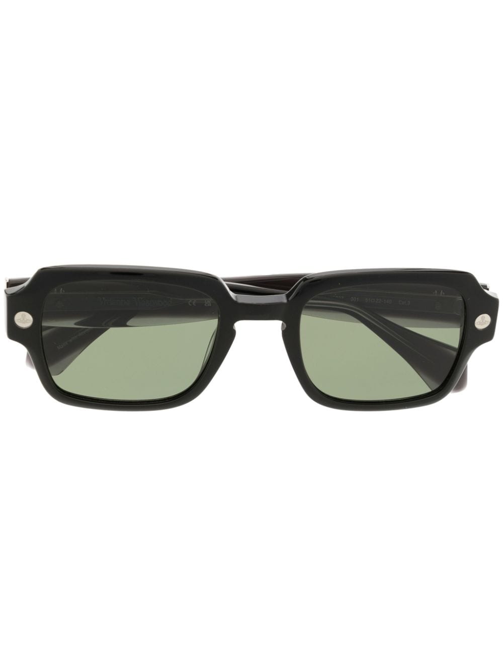 vivienne westwood lunettes de soleil carrées à logo clouté - noir