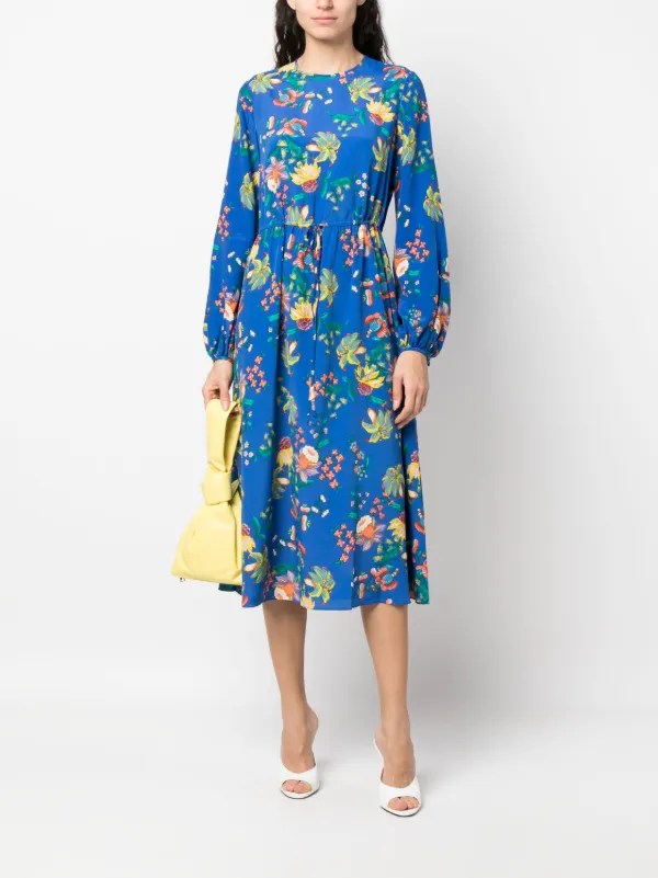 Dvf long shop sleeve dress