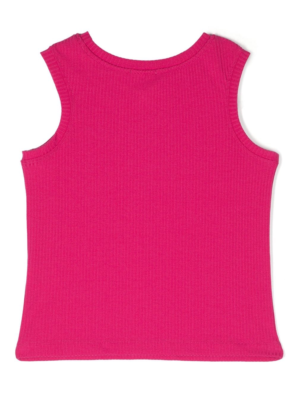 Shop Pinko Logo-embroidered Fine-ribbed Tank Top In Rosa