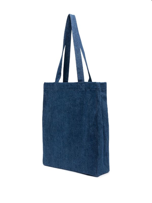 A.P.C. logo-print Denim Tote - Farfetch