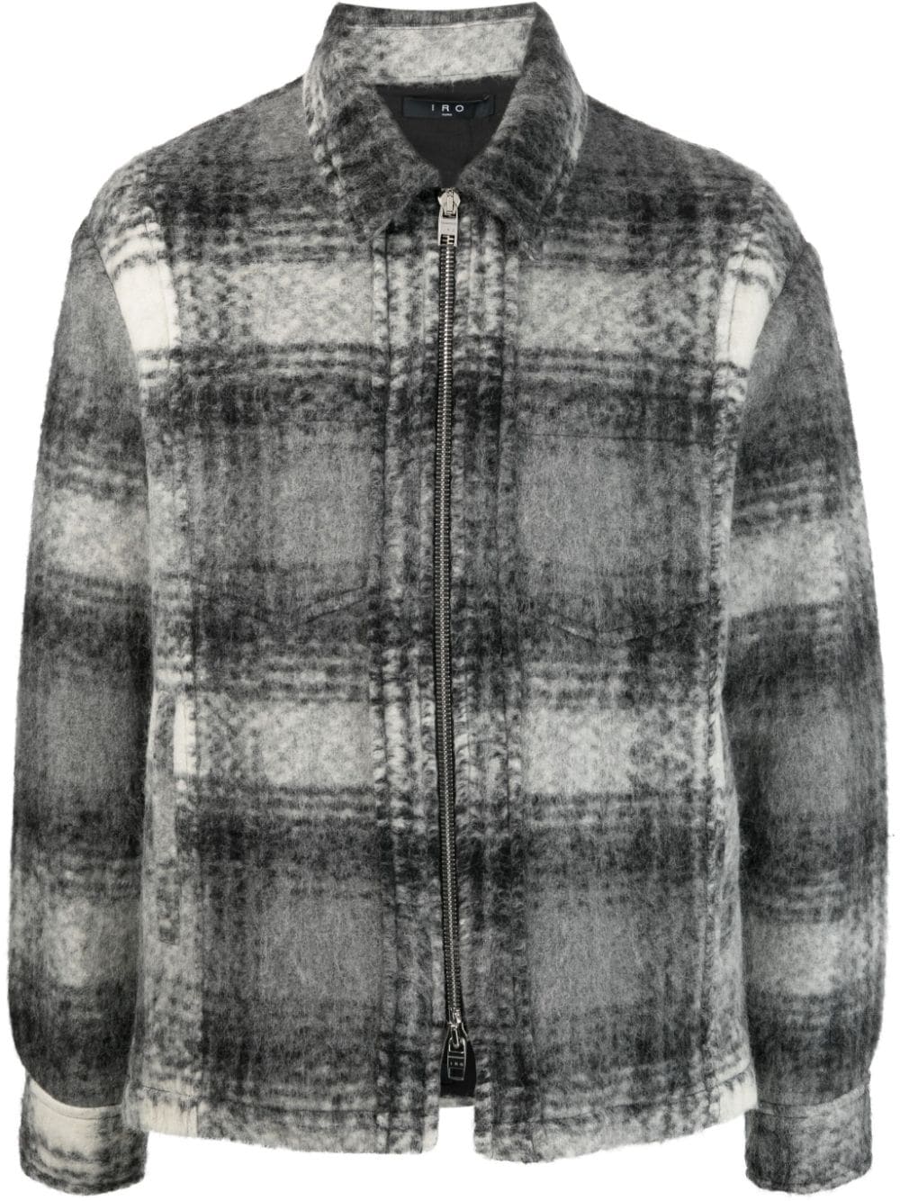 Iro Seblo Checkered Overshirt In Mixed Grey