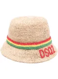 DSQUARED2 interwoven raffia bucket hat - Neutrals