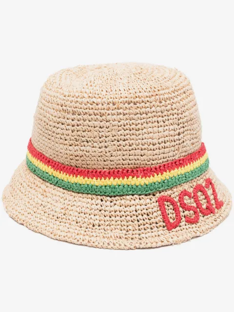 DSQUARED2 interwoven raffia bucket hat