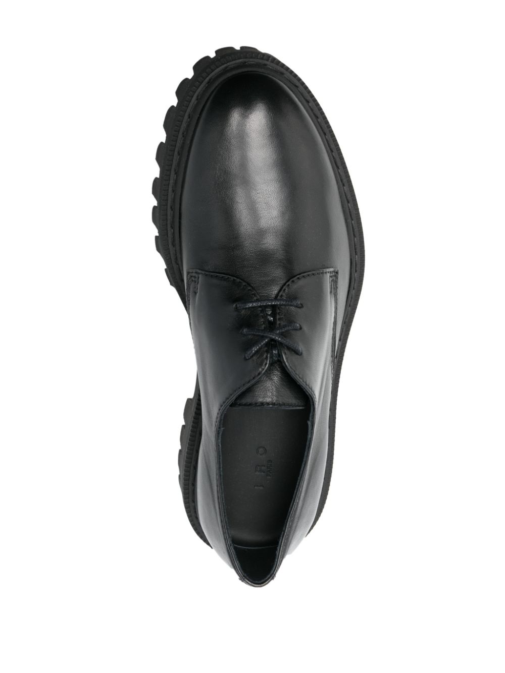 Shop Iro Leather Derby Shoes In Schwarz