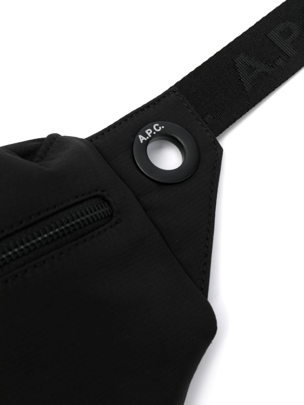 Shop Apc Zipped Belt Bag In Black