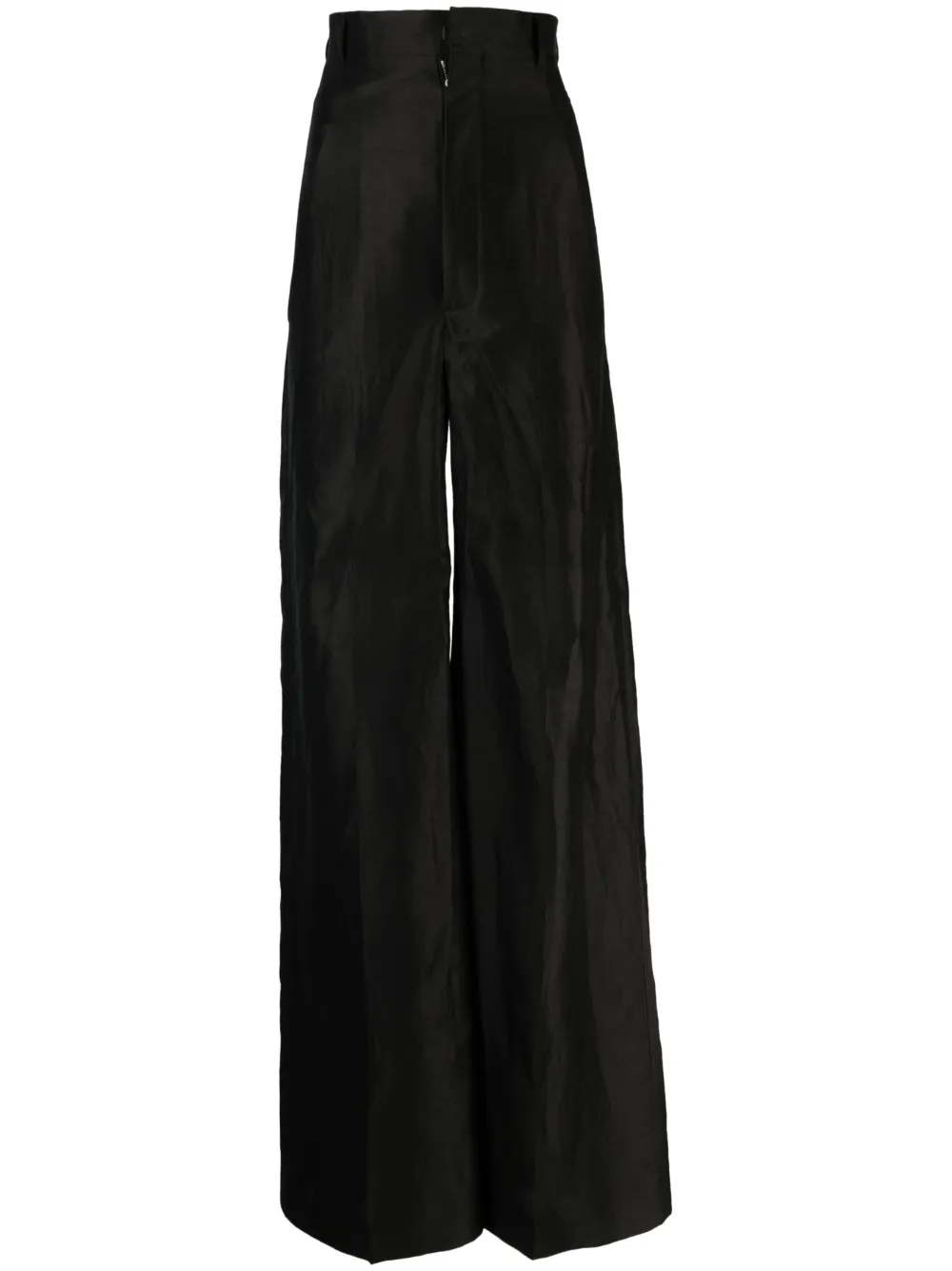 Rick Owens High Waisted Wide Leg Pants In Black