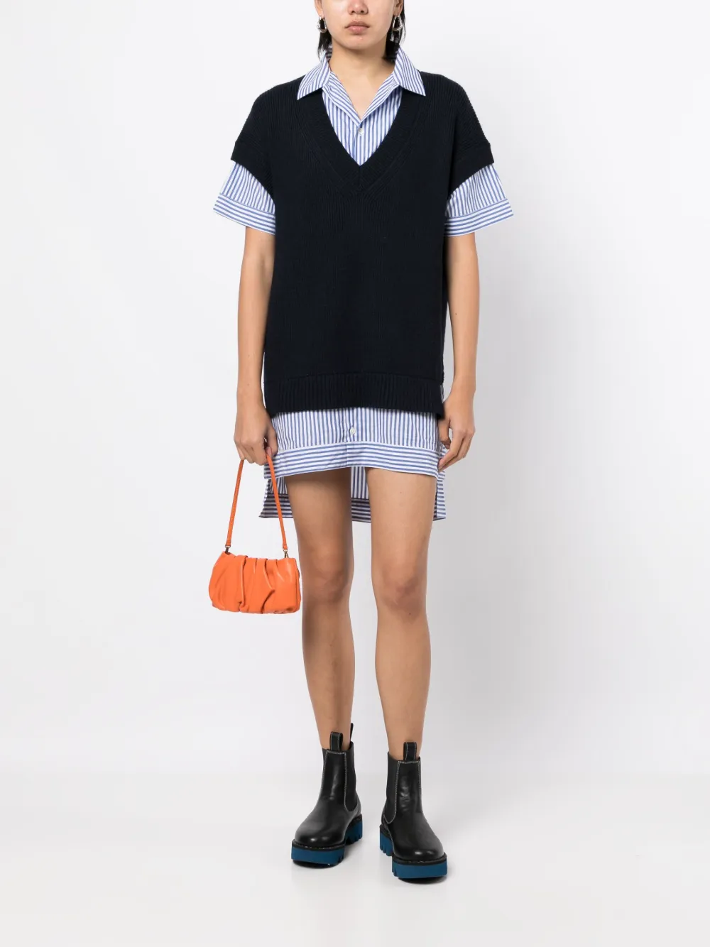 STAUD Gelaagde blousejurk - Blauw