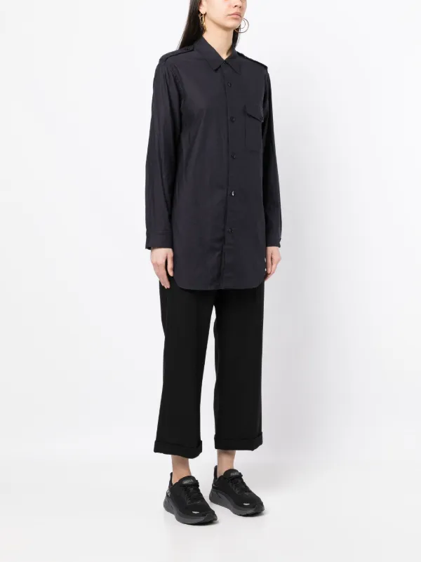 Yohji Yamamoto long-sleeve Cotton Shirt | Blue | FARFETCH