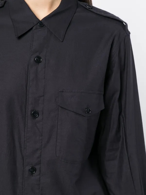 Yohji Yamamoto long-sleeve Cotton Shirt | Blue | FARFETCH
