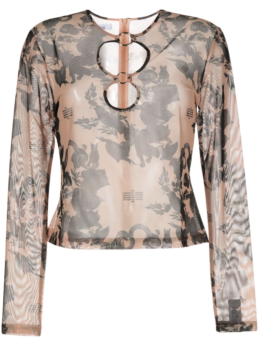 Rokh abstract-print long-sleeve Top - Farfetch