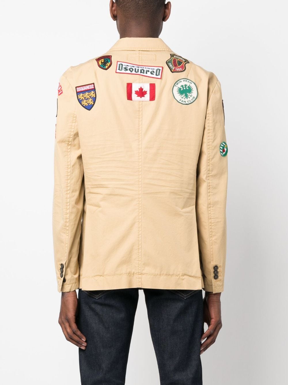 Shop Dsquared2 Logo-patch Jacket In Neutrals