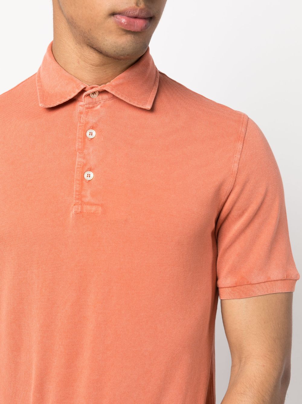 Shop Fedeli Jersey Short-sleeved Polo Top In Orange