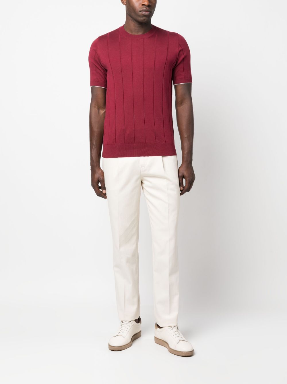 Brunello Cucinelli Trui met korte mouwen - Rood