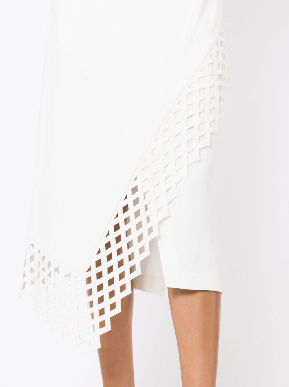 Shop Alcaçuz Honeycomb Asymmetric Skirt In White