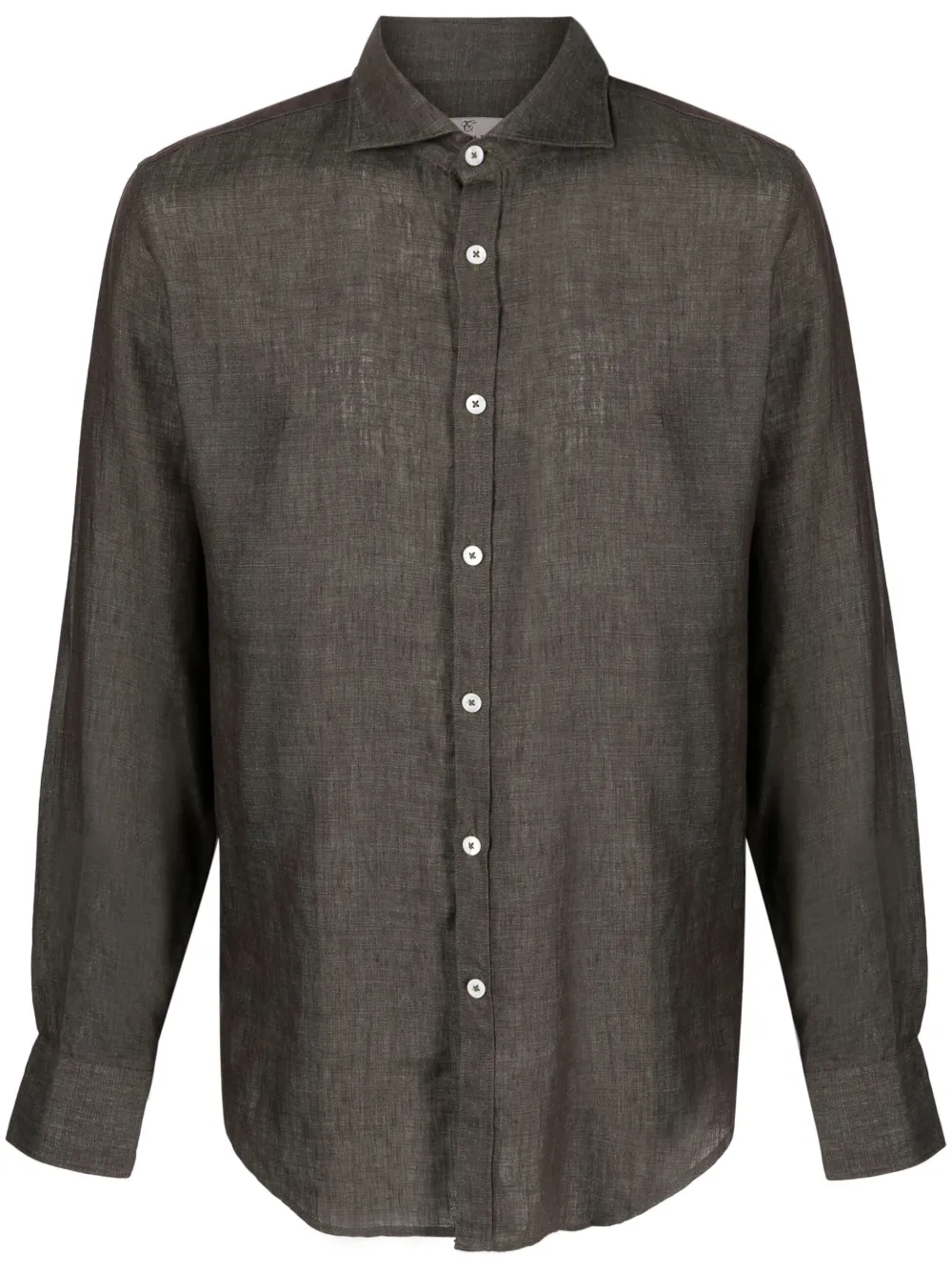 Canali spreadcollar Linen Shirt Farfetch