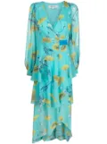 DVF Diane von Furstenberg Silvia floral-print tiered dress - Blue