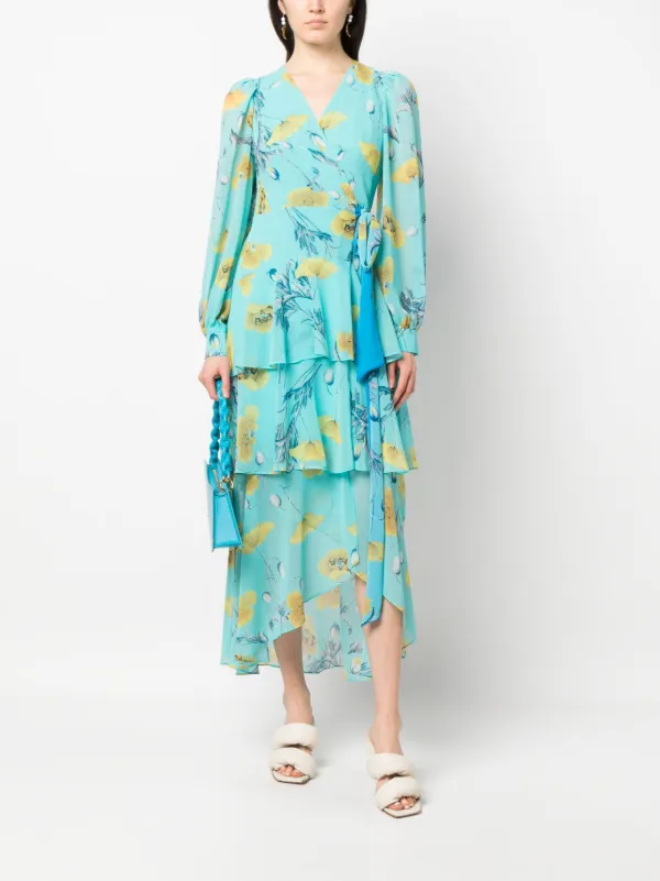 DVF Diane Von Furstenberg Silvia floral-print Tiered Dress | Blue | FARFETCH DVF Diane Von Furstenberg Silvia floral-print Tiered Dress | Blue | FARFETCH