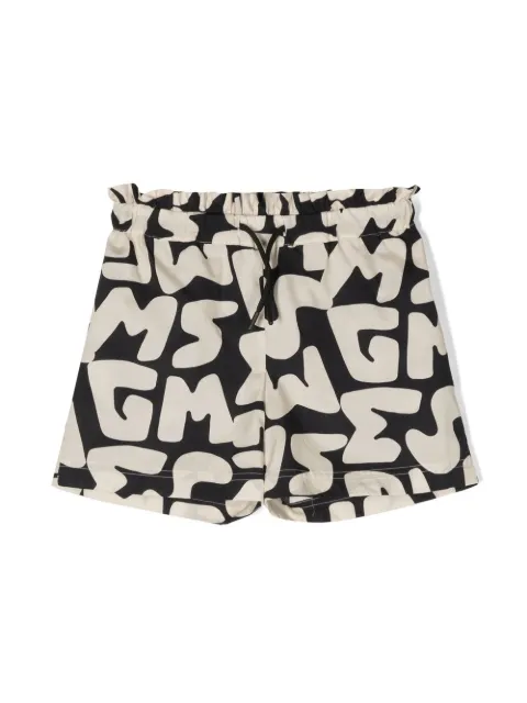 MSGM Kids all-over logo print shorts