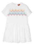 Missoni Kids zigzag-detail short-sleeve dress - White
