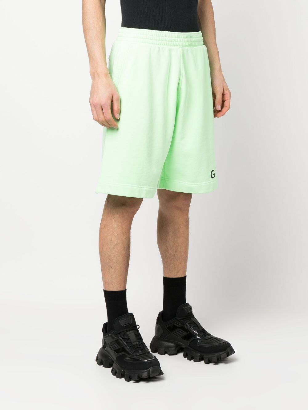 Shop Givenchy Logo-print Track Shorts In Green
