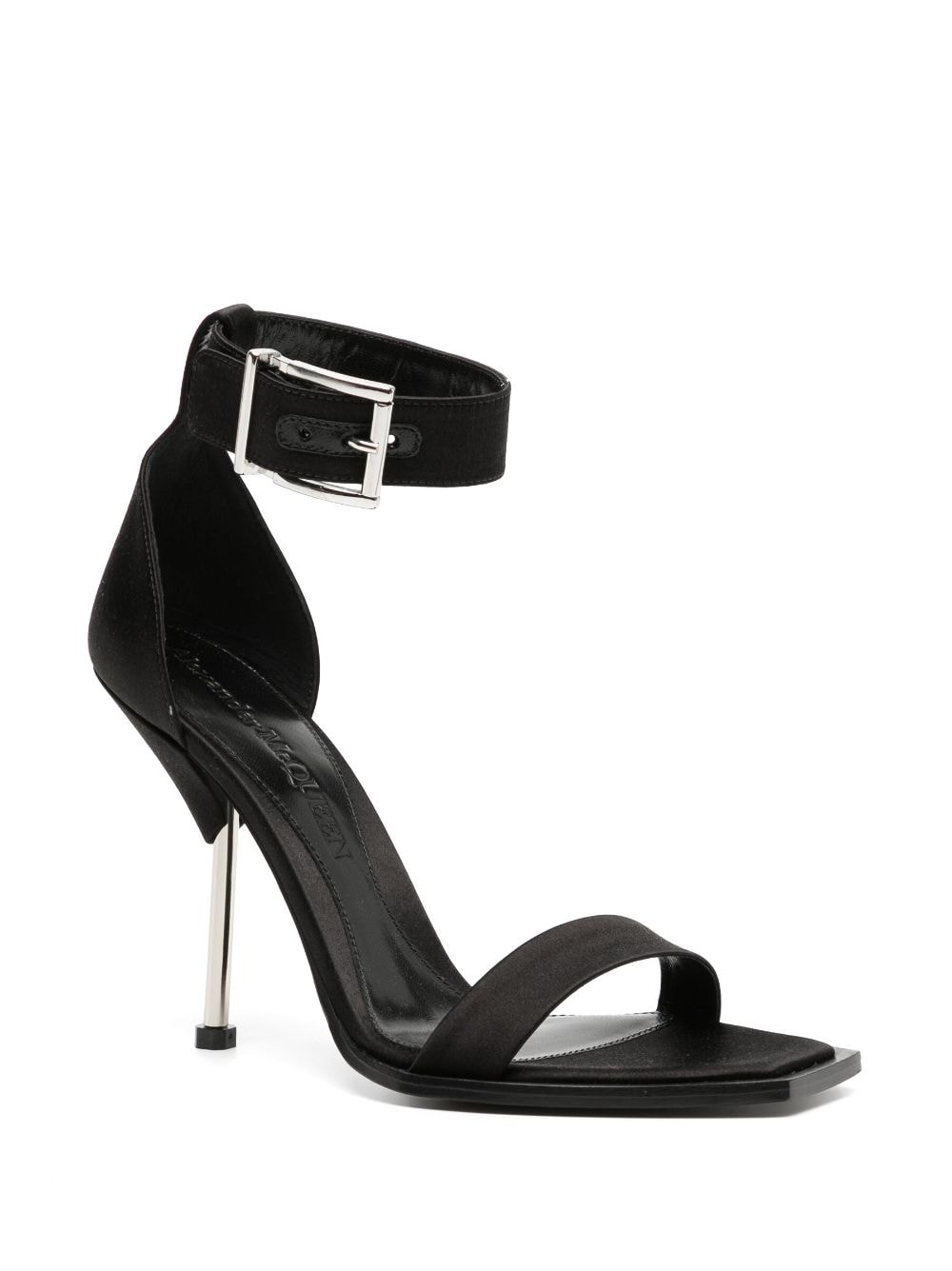 Alexander McQueen Satijnen sandalen - Zwart