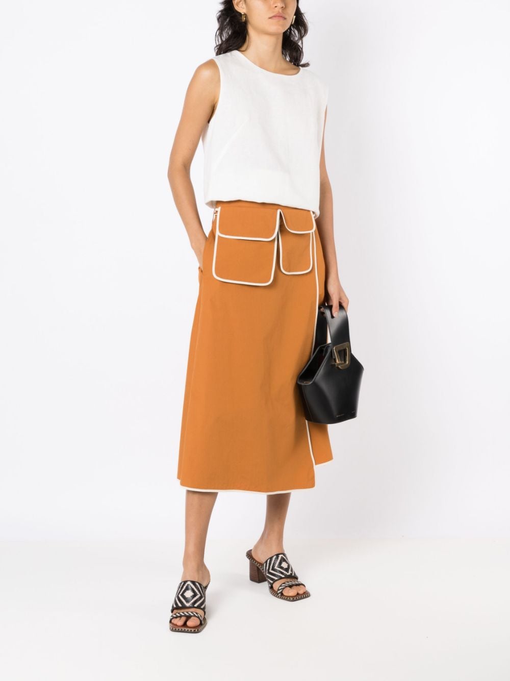 Shop Alcaçuz Sparkle High-waisted Skirt In Brown