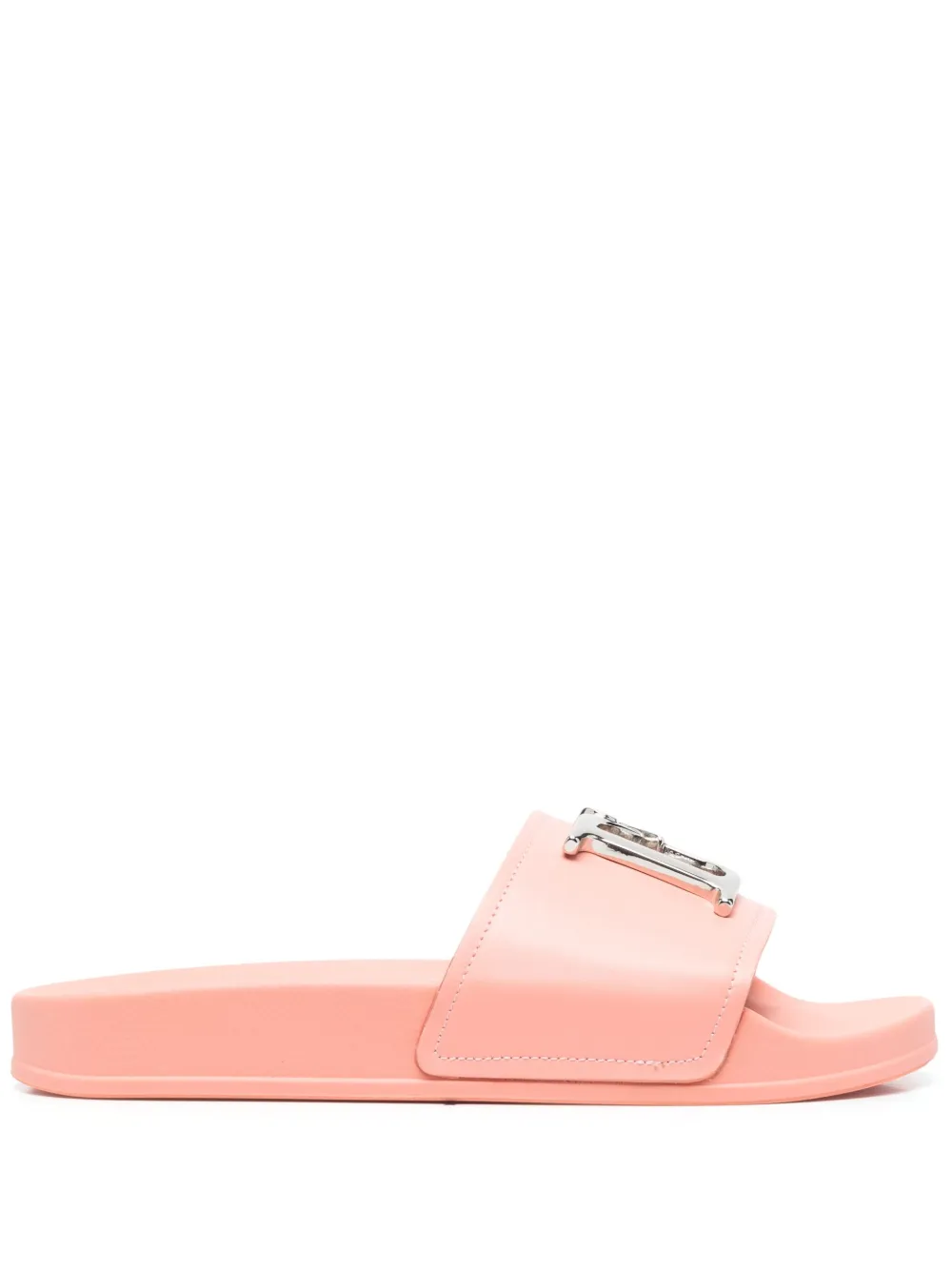 Dsquared2 Logo-plaque Open-toe Slides In Pink