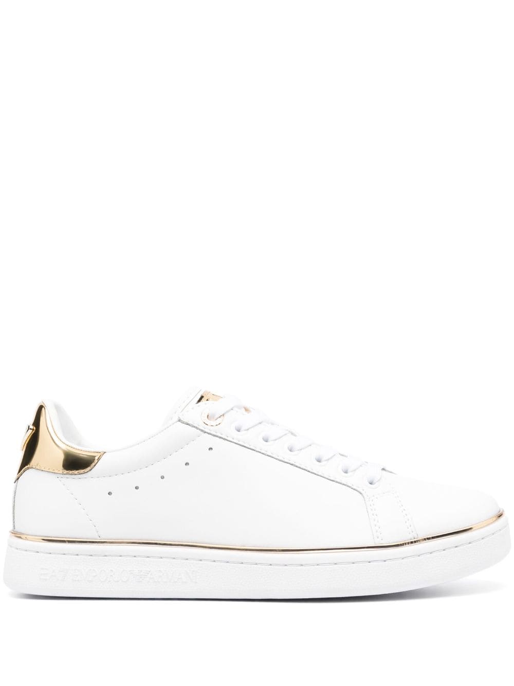 Ea7 Two-tone Low-top Sneakers In White