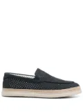 Casadei Nabuk perforated-leather espadrilles - Blue