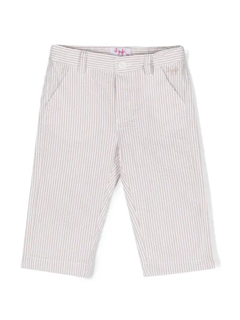 Il Gufo striped embroidered-logo trousers